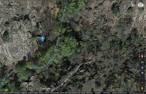 Prdena del Rincn, Captura de Google Maps con el Molino de Prdena