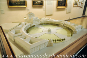 Madrid, Maqueta de la Plaza de Oriente conforme al diseo, de alrededor del ao 1832, realiz Isidro Gonzlez Velzquez. Museo de Historia de Madrid