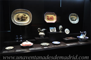 Museo Arqueolgico Nacional, Loza del siglo XIX, procedente de distintas manufacturas, entre ellas las de Sargadelos, en Cervo (Lugo); Moncloa, en Madrid; Amistad, en Cartagena (Murcia); y Pickman, en Sevilla