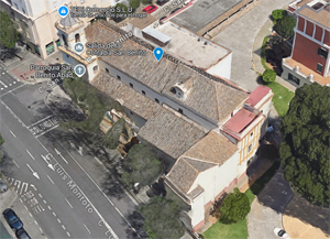 Sevilla, Captura de Google Maps que muestra la cabecera de la iglesia de San Benito Abad