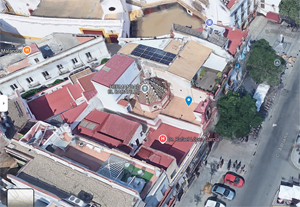 Sevilla, Captura de Google Maps de la Capilla de la Piedad o del Baratillo