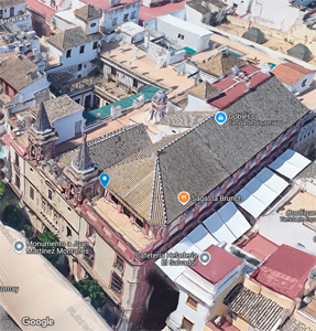 Sevilla, Captura de Google Maps del Hospital de Nuestra Seora de la Paz