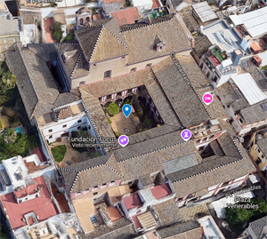 Sevilla, Captura de Google Maps del antiguo Hospital de los Venerables Sacerdotes